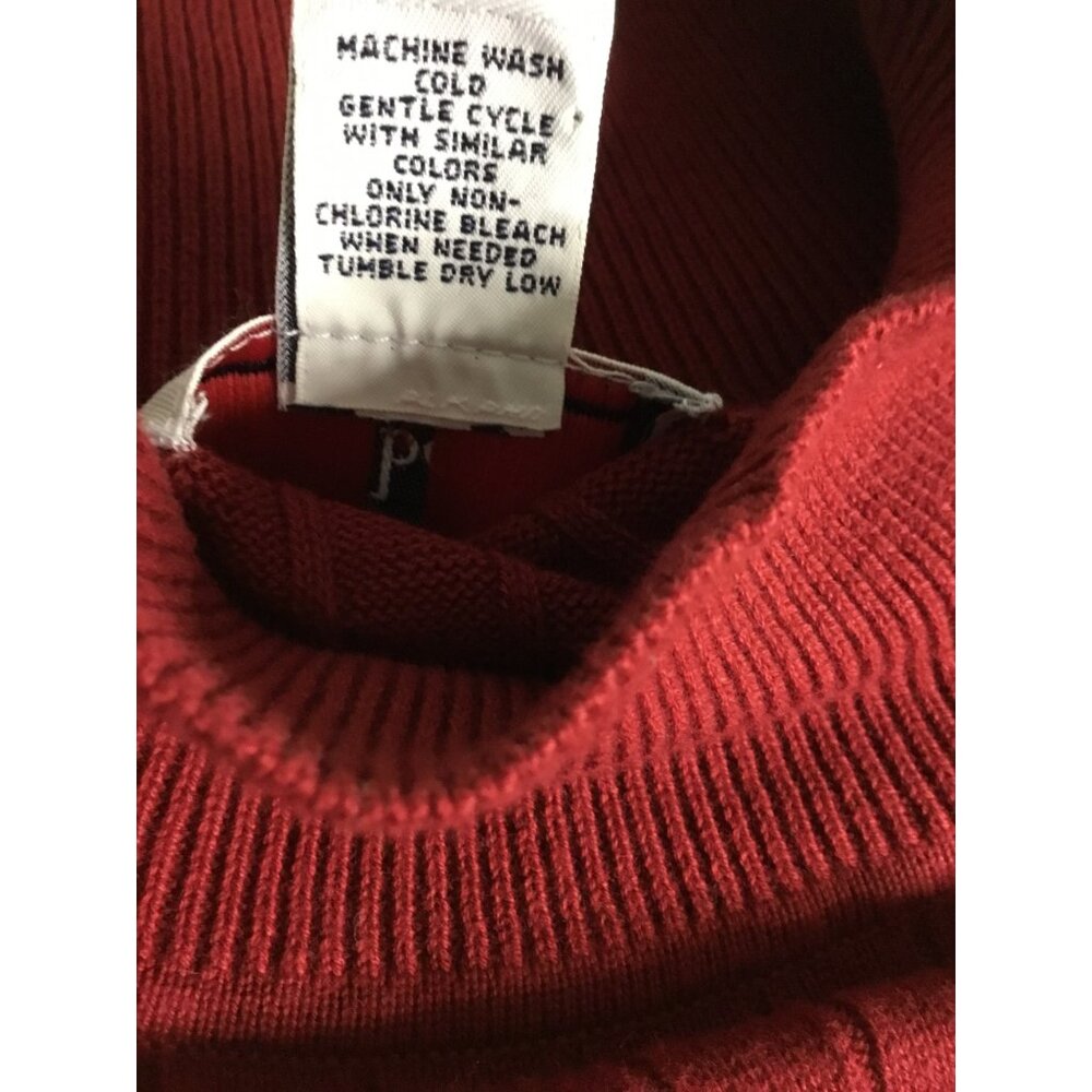 Westbound II Red Ribbed 100% Cotton Turtleneck Sweater 2X Long Sleeve Womens Top - Picture 6 of 7